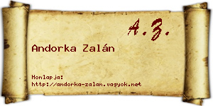 Andorka Zalán névjegykártya