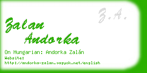 zalan andorka business card